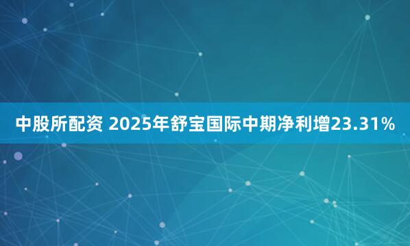 中股所配资 2025年舒宝国际中期净利增23.31%
